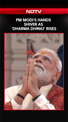PM Modi’s Hands Shiver As ‘Dharma Dhwaj’ Rises At Ram Janmabhoomi Temple In Ayodhya