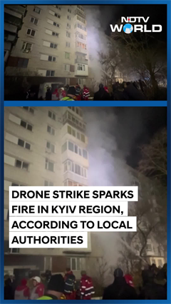 Russia Drone Attack | Russian Drone Strike Sparks Deadly Fire In Kyiv Region; 1 Killed, 11 Injured