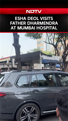 Esha Deol Visits Father Dharmendra At Breach Candy Hospital