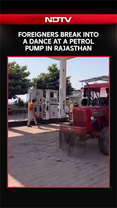 Foreigners Break Into A Dance At A Petrol Pump In Rajasthan
