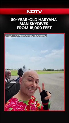 Video: 80-Year-Old Haryana Man Skydives From 15,000 Feet With His Grandson