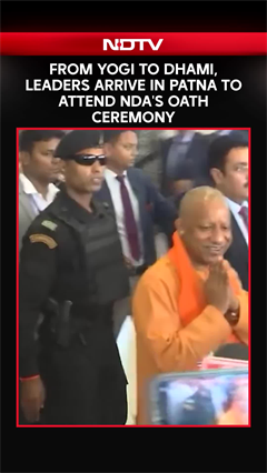 From Yogi to Dhami, Leaders Arrive In Patna To Attend NDA's Oath Ceremony