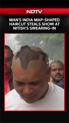 Man's India Map-Shaped Haircut Steals Show at Nitish Kumar's Swearing-In