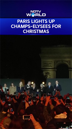 Christmas Lights On Paris' Champs-Elysées Switched On