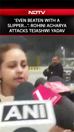 "Even Beaten With A Slipper...": Rohini Acharya Attacks Tejashwi Yadav, Quits Politics