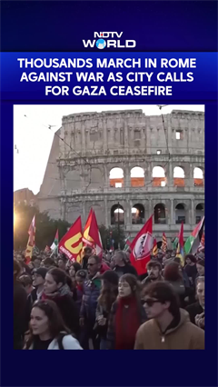 Thousands March In Rome Against War As City Calls For Gaza Ceasefire
