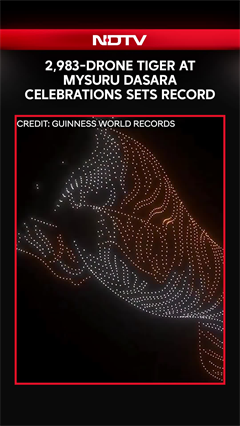 Karnataka News | Display Of Tiger Using 2983 Drones At Mysuru Dasara Celebrations Sets World Record