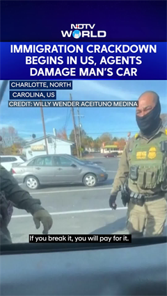 Immigration Crackdown Begins In Charlotte, North Carolina, Federal Agents Seen Damaging Man's Car