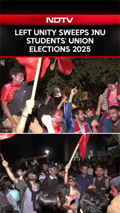 Video: JNU Elections Result | Left Unity Sweeps JNU Students' Union Elections, Wins All 4 Central Posts