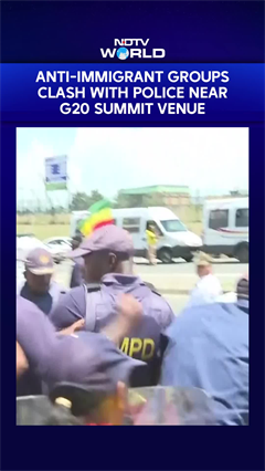 Police Clash With Anti-Immigrant Protesters Near G20 Summit Venue In Soweto