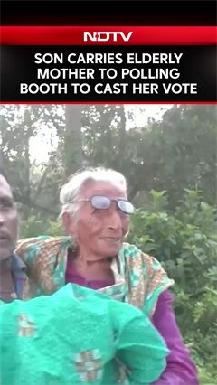 Son Carries Elderly Mother To Cast Vote