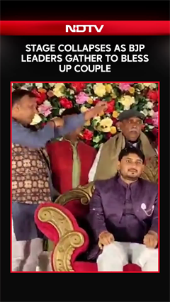 Video Shows Stage Collapsing As BJP Leaders Gather To Bless UP Couple