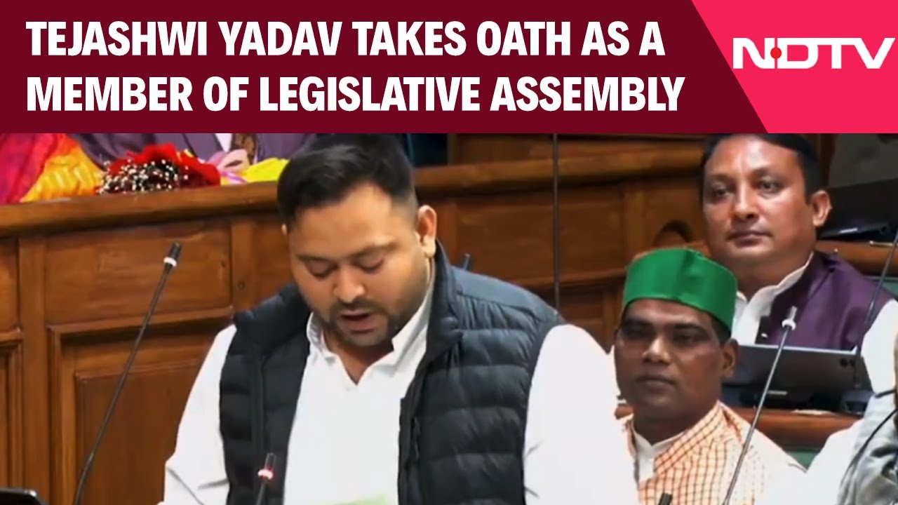 RJD Leader Tejashwi Yadav Takes Oath As A Member Of Legislative Assembly