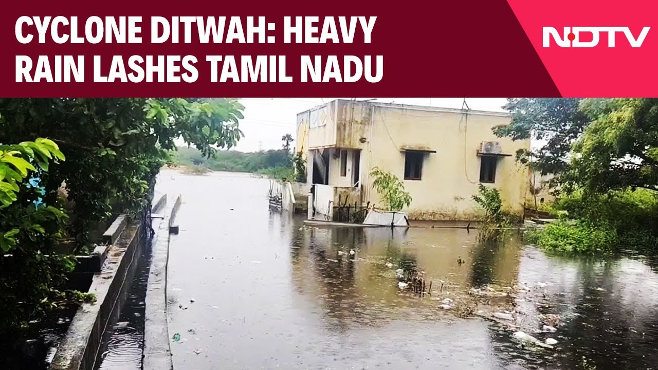Cyclone Ditwah: Heavy Rain Lashes Tamil Nadu, Leaving Streets Waterlogged And Residents Stranded
