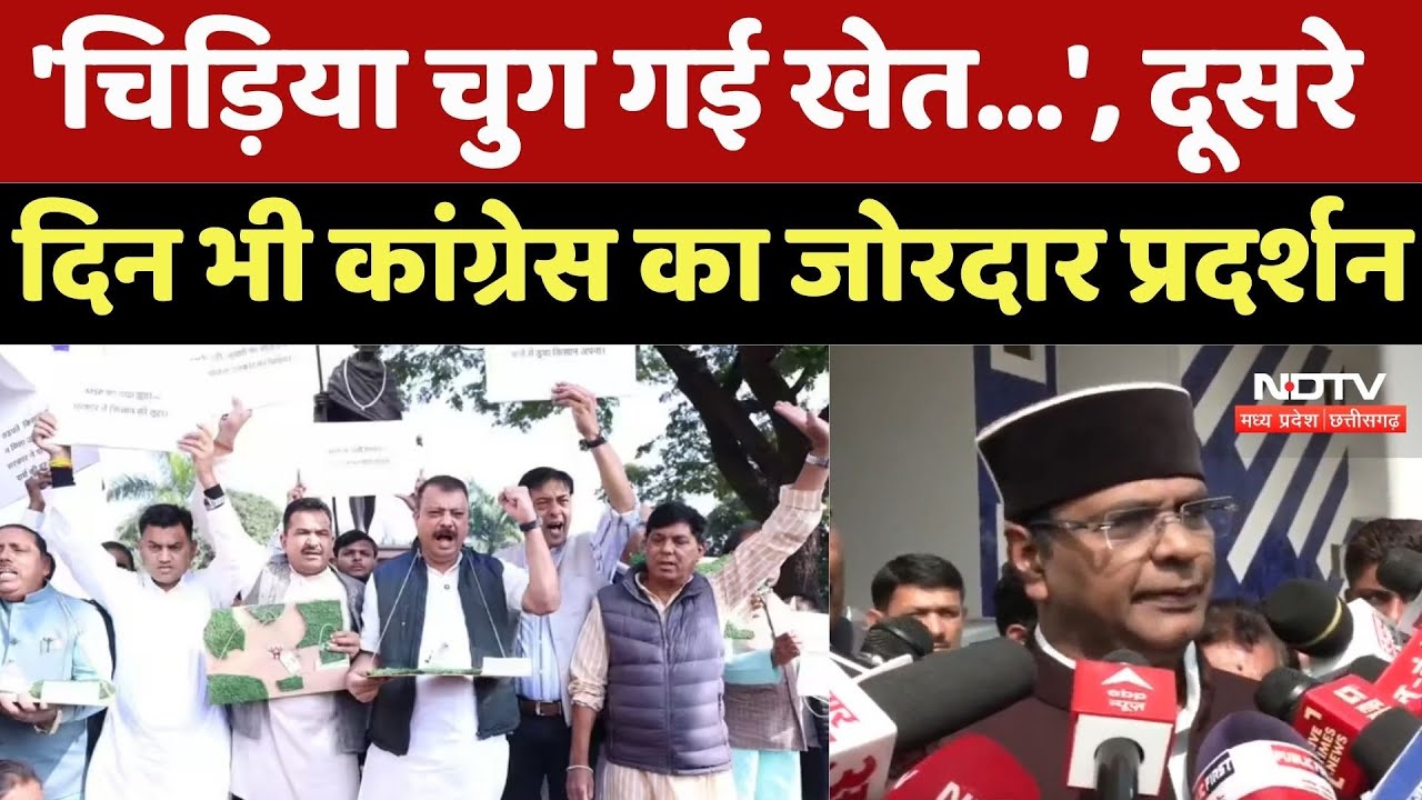 Vidhan Sabha Winter Session: 'चिड़िया चुग गई खेत...', दूसरे दिन भी कांग्रेस का जोरदार प्रदर्शन। MP