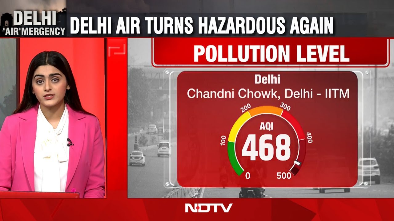 Delhi AQI Today | Delhi Air Turns Toxic Again as AQI Crosses 400, Hits 'Severe' Levels