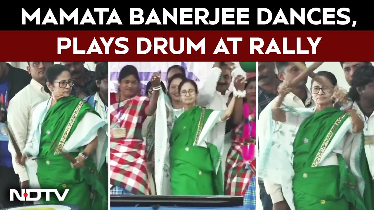 West Bengal CM Mamata Banerjee Plays Drum, Dances At Malda Rally