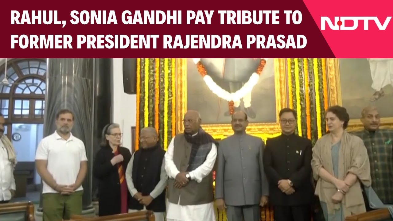Rahul, Sonia Gandhi & Kharge Pay Tribute To Former President Rajendra Prasad