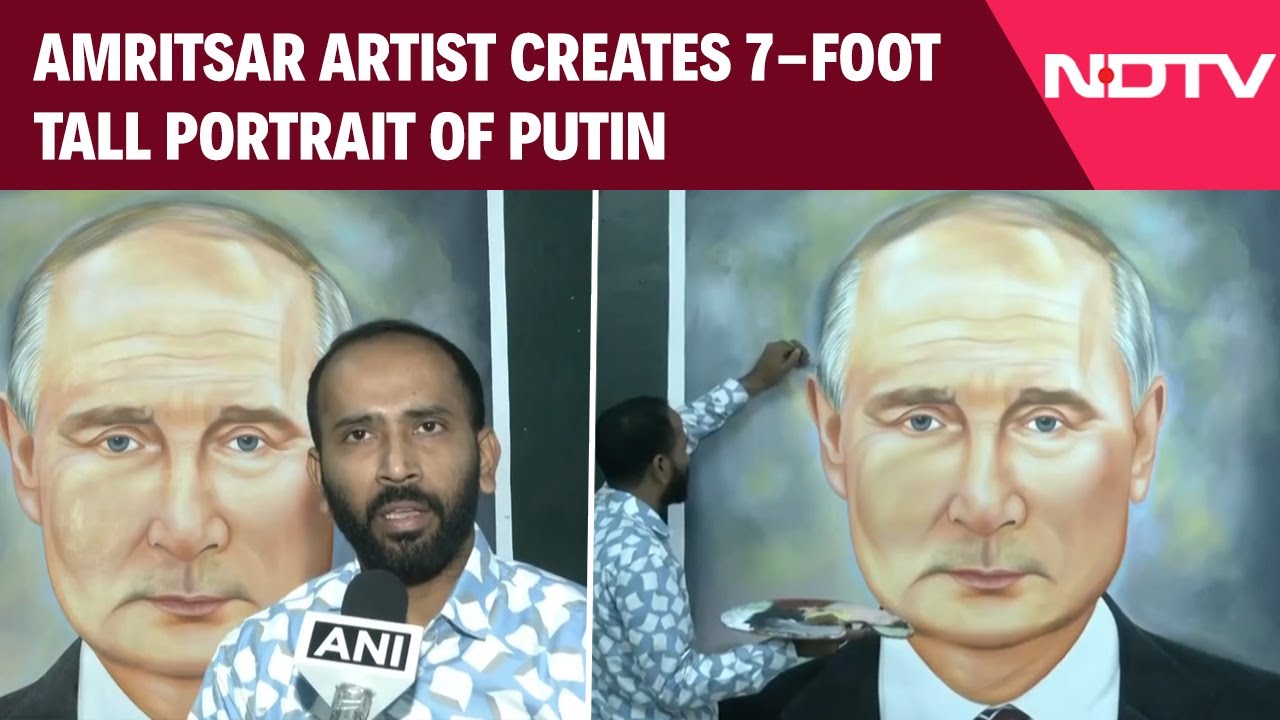 Putin India Visit | Amritsar Artist Creates 7-foot Tall Portrait Of Putin Ahead Of His India Visit