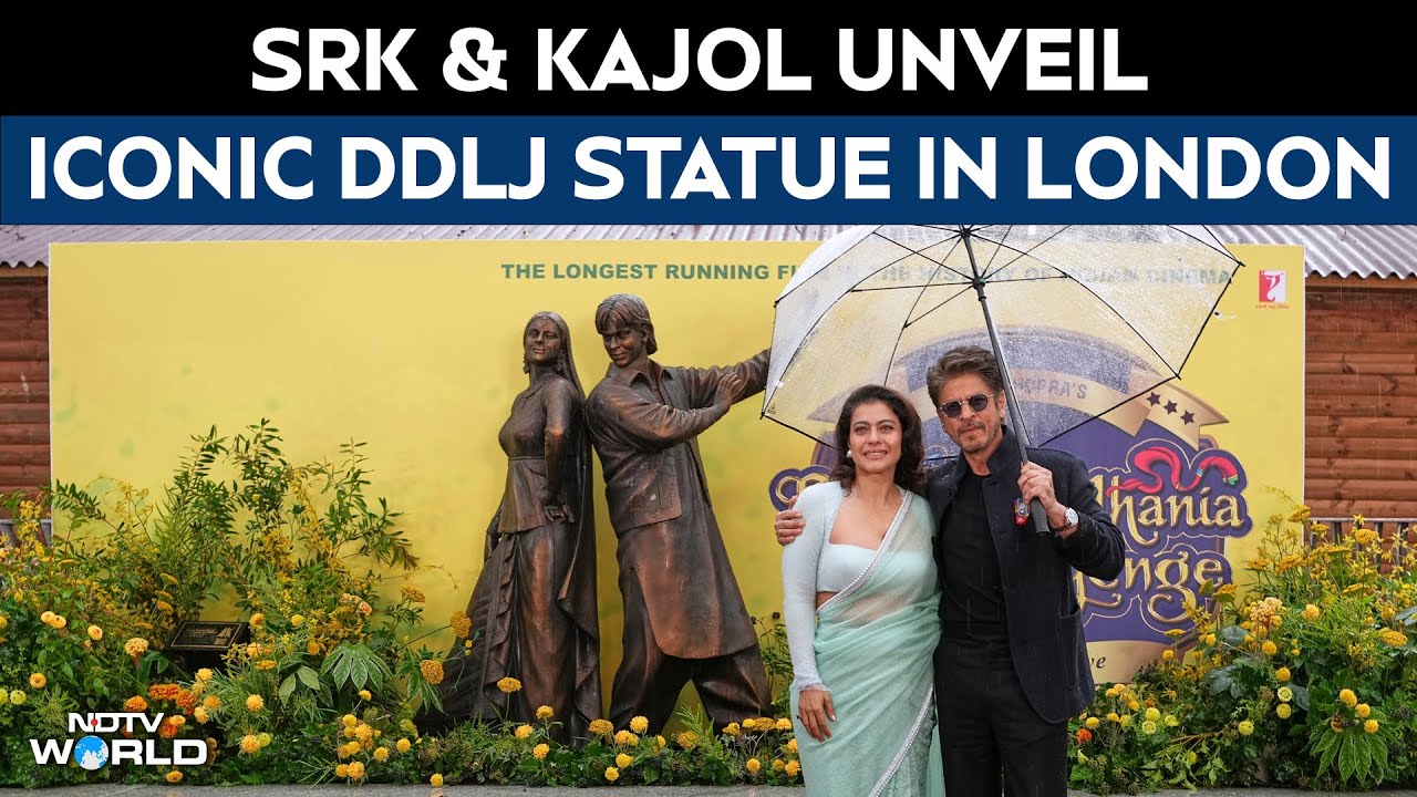 Shah Rukh Khan & Kajol Unveil Iconic DDLJ Statue at London’s Leicester Square