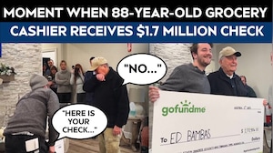 Moment When 88-Year-Old US Grocery Cashier Receives A $1.7 Million Check