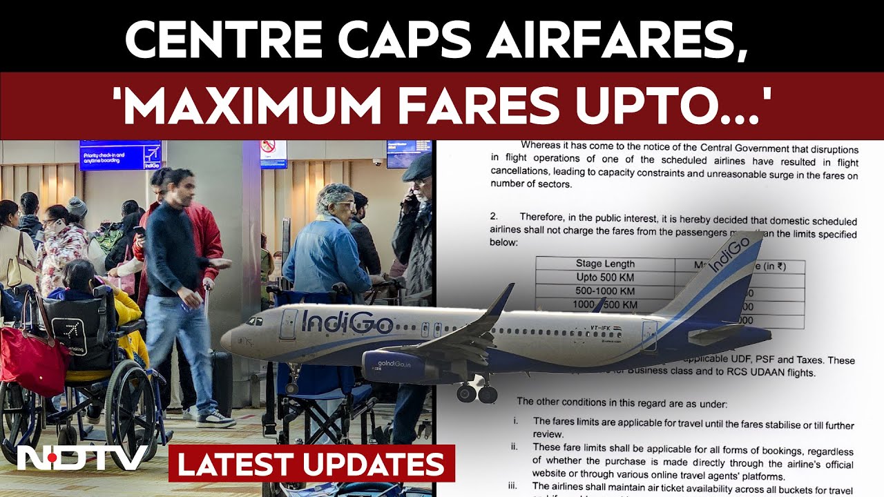 Indigo Crisis News | Centre Caps Airfares To Prevent "Opportunistic Pricing" Amid IndiGo Crisis