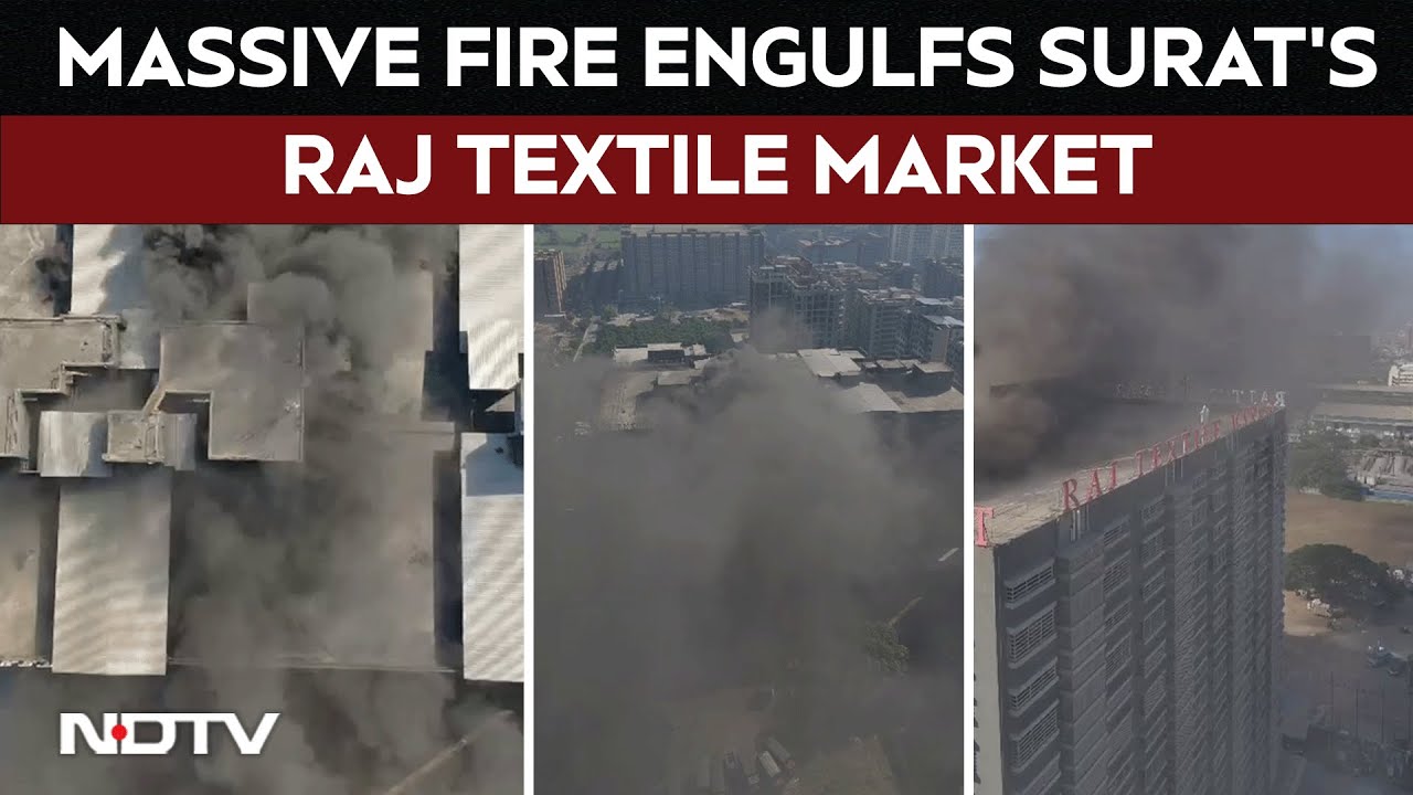 Surat Fire | Massive Fire Breaks Out At Raj Textile Market In Gujarat's Surat
