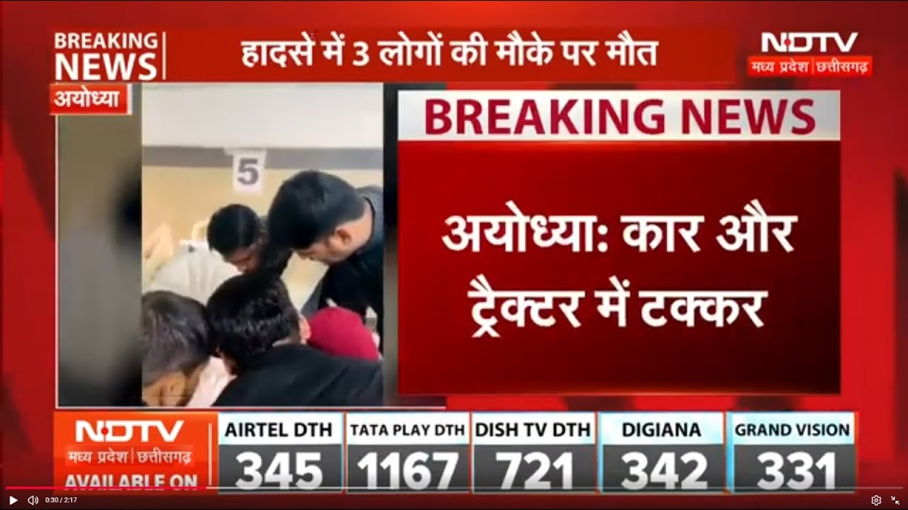 Ayodhya में श्रद्धालुओं से भरी Bolero की Tractor से भिड़ंत, 3 की मौत, 8 घायल