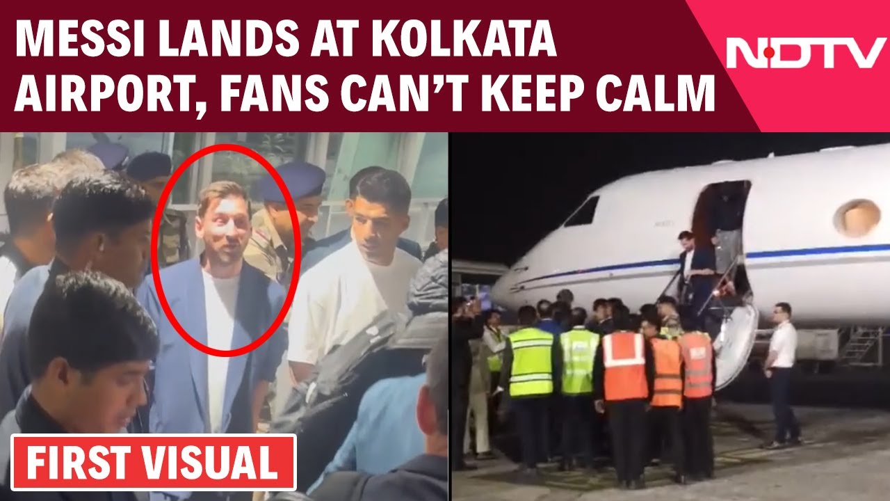 Lionel Messi Land At Kolkata Airport, Thousands Of Fans Welcome Him