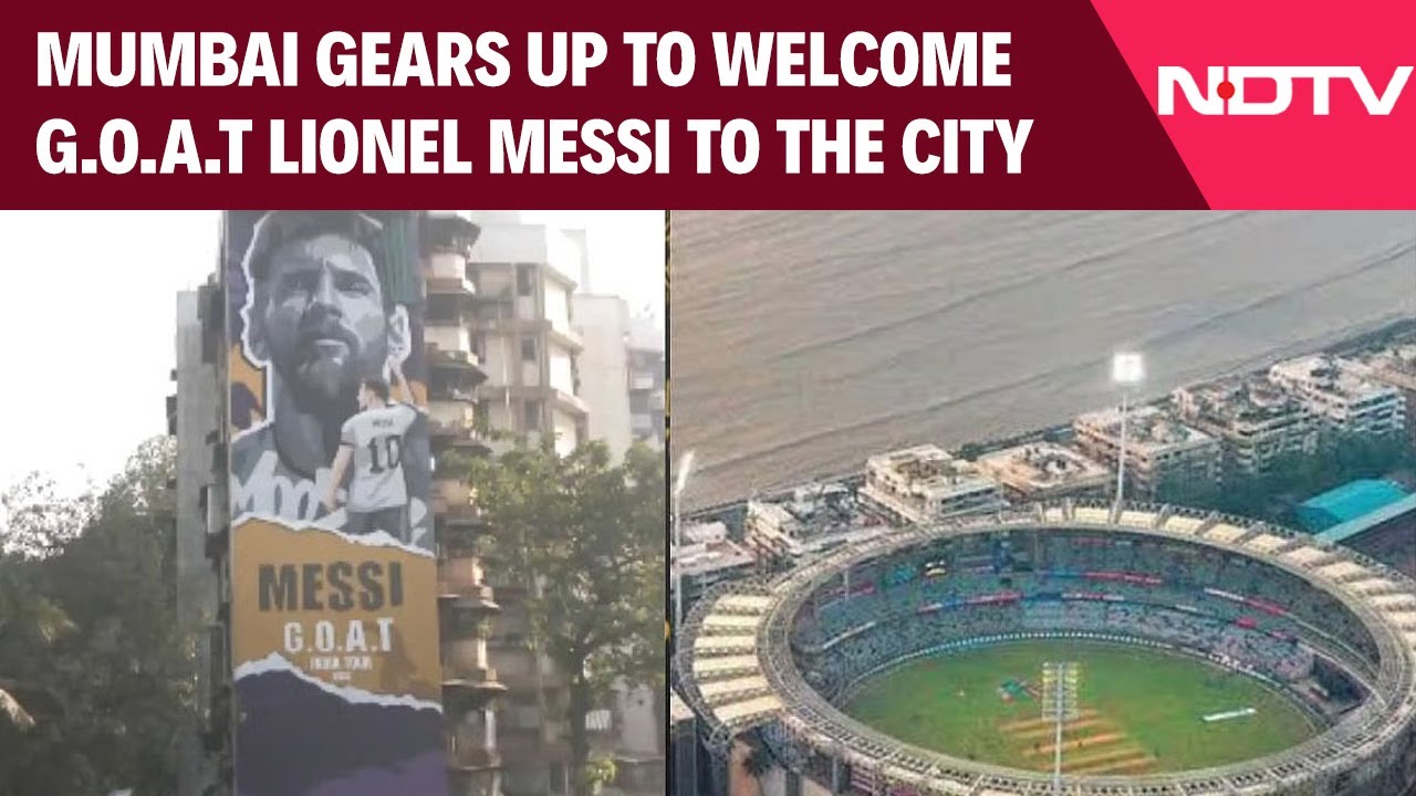 Messi Mumbai Tour | Mumbai Gears Up To Welcome Messi, Beautiful Mural Adorns Building