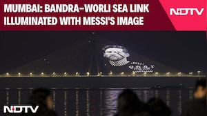 Messi In Mumbai | Mumbai's Bandra-Worli Sea Link Illuminated With Image Of Lionel Messi
