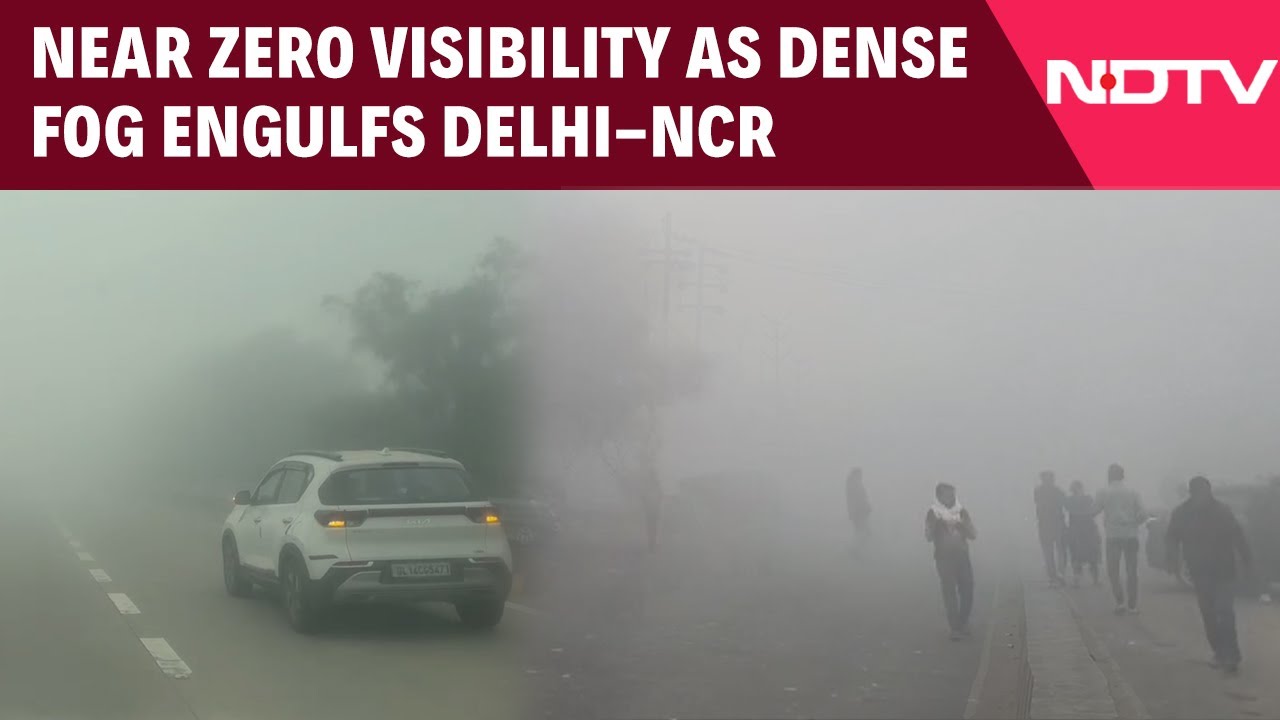 Fog News | Delhi, Nearby Cities Blanketed by Dense Fog Amid Cold Wave