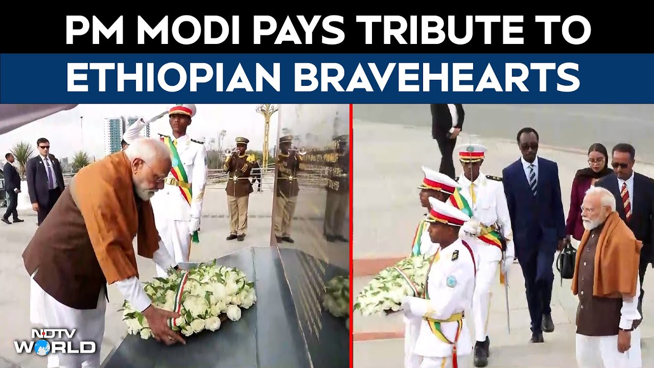 PM Modi Ethiopia Visit | PM Modi Pays Tribute to Ethiopian Bravehearts After Receiving Country's Top Honour