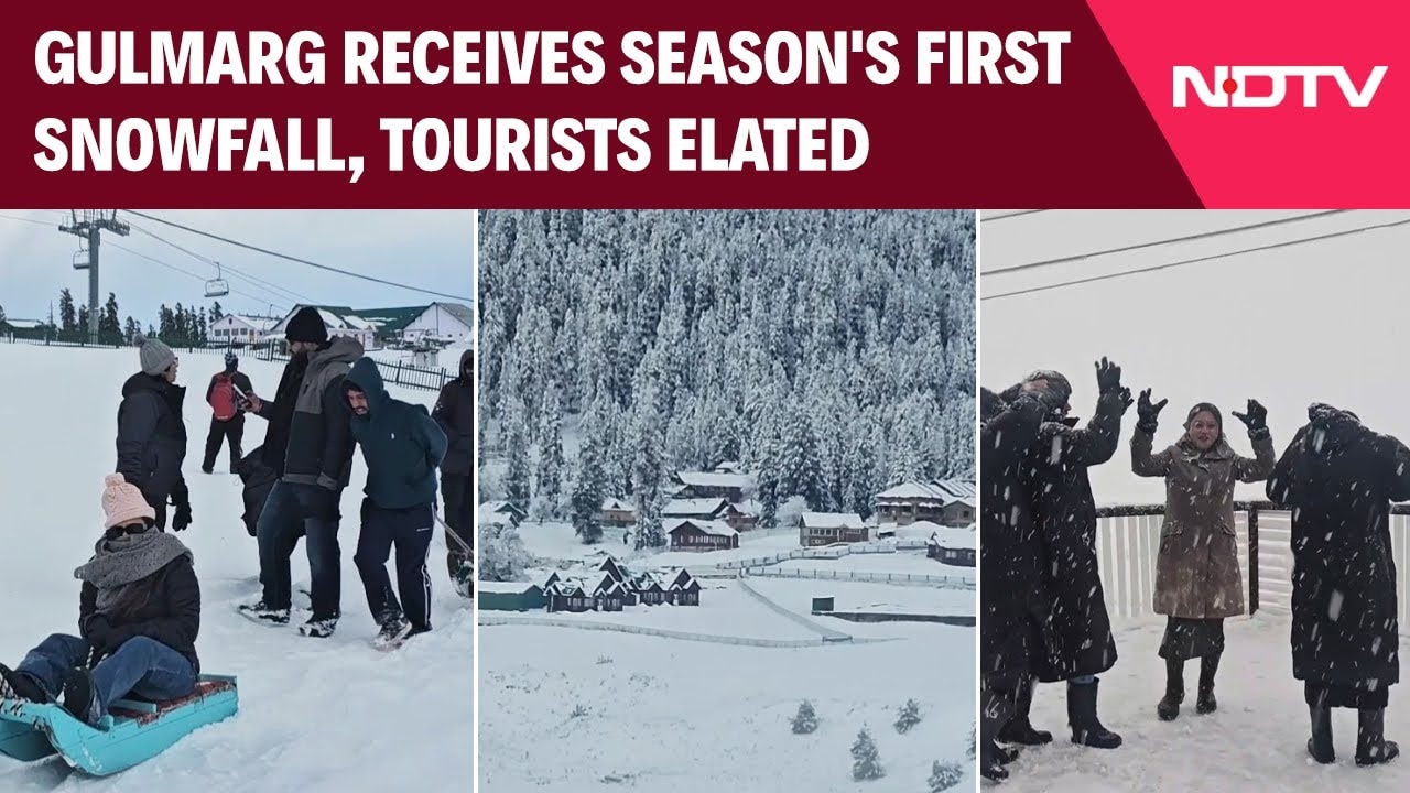 Kashmir Snowfall | Gulmarg Receives Season's First Snowfall, Tourists Elated