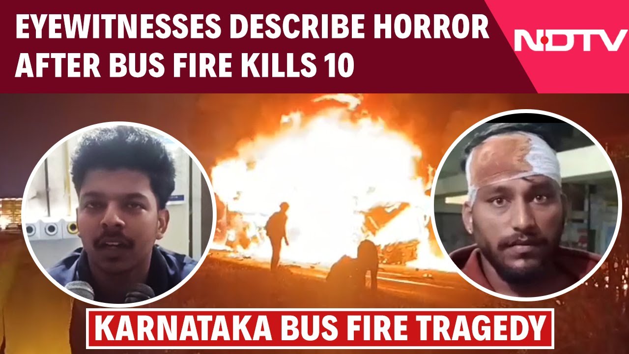 Karnataka News | Eyewitnesses Describe Horror After Karnataka Bus Fire Kills 10