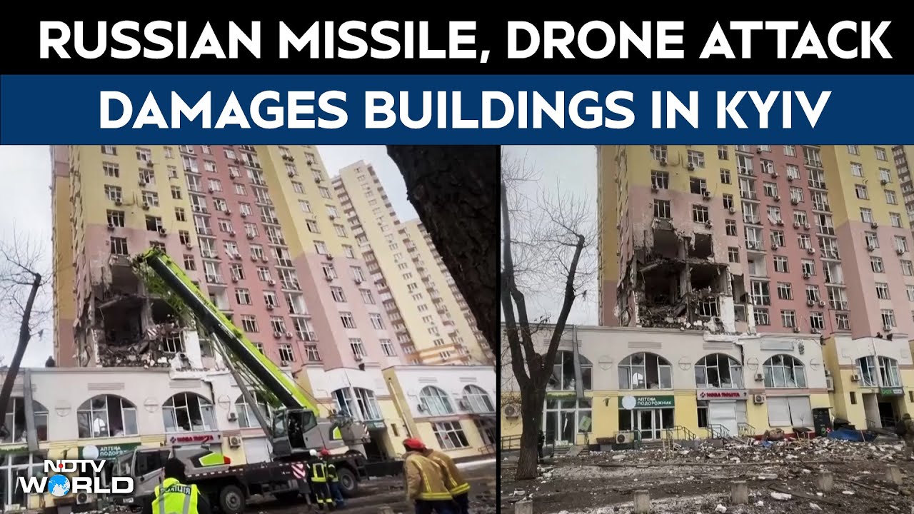 Russia Ukraine At War | Russian Missile, Drone Attack Damages Buildings In Kyiv, Several Injured