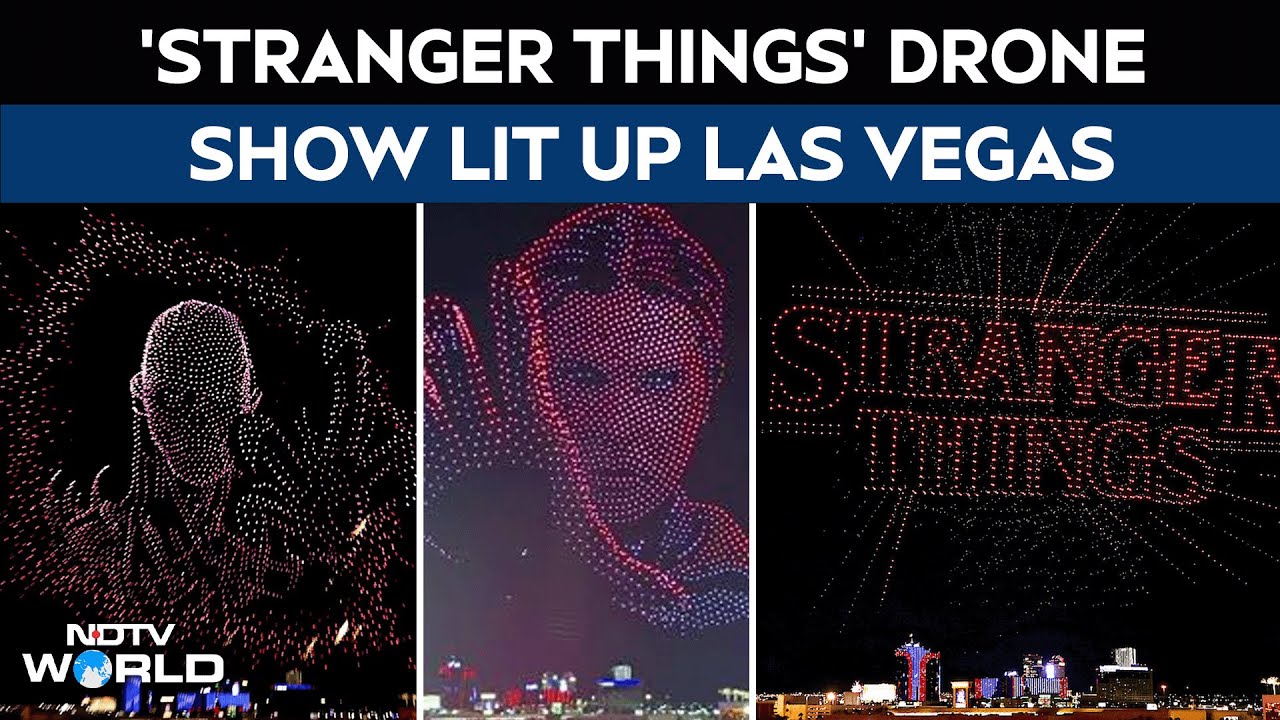 Stranger Things Netflix | 'Stranger Things' Drone Show Lit Up Las Vegas Ahead of Series Finale