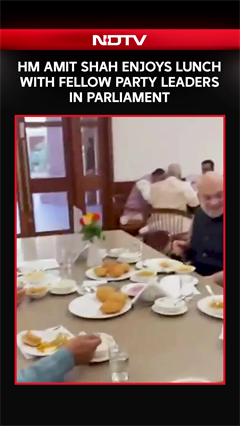 HM Amit Shah Enjoys Lunch With Fellow Party Leaders In Parliament