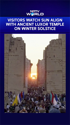 Visitors Watch Sun Align With Ancient Luxor Temple On Winter Solstice