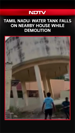 Tamil Nadu: Water Tank Falls On Nearby House While Demolition