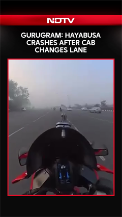 Hayabusa Crashes After Cab Changes Lane Near Gurugram's Ambience Mall