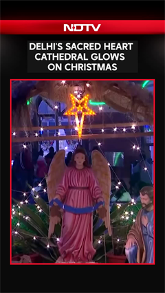 Delhi's Sacred Heart Cathedral Glows With Candles & Lights On Christmas