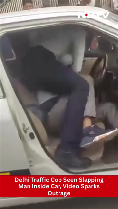 Delhi News | Delhi: Video of Traffic Police Officer Slapping Man Inside Car Goes Viral