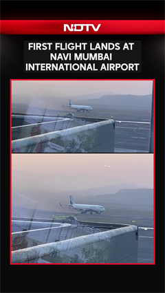 First Flight Lands At Navi Mumbai International Airport