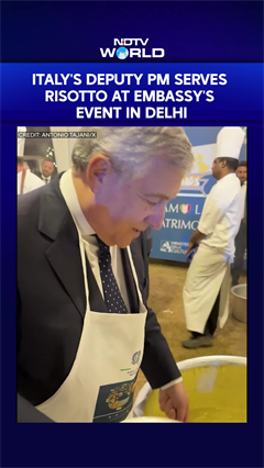 Video: Italian Foreign Minister Serves Risotto In Delhi, Adds Personal Touch To Diplomacy