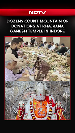Dozens Count Mountain of Donations At Khajrana Ganesh Temple in Indore