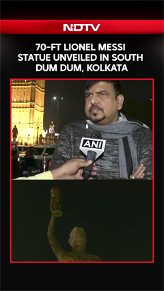 70-ft Lionel Messi Statue Unveiled In South Dum Dum, Kolkata Ahead Of Footballer's Visit