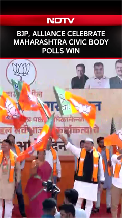 Maharashtra Civic Body Polls: Celebrations At BJP Office After Mahayuti's Win