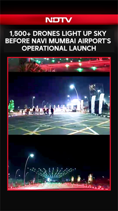 Over 1,500 Drones Lit The Sky Ahead Of Navi Mumbai Airport's Operational Launch