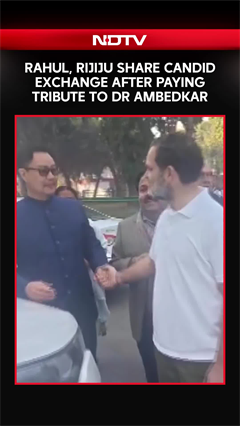 Rahul Gandhi, Kiren Rijiju’s Candid Interaction After Paying Tribute To Dr Ambedkar